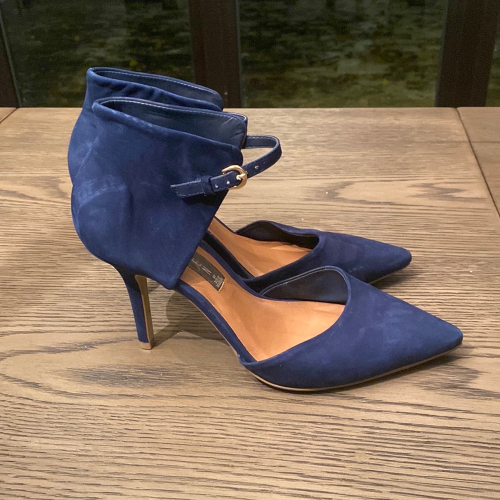 Blue suede heels- Steven by Steve Madden